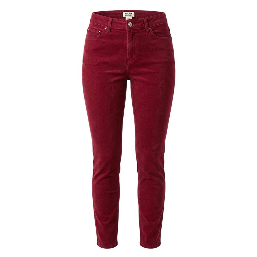 Monroe & Main Burgundy Wine Red Stretch Straight Leg Jeans Size 12 Cotton Denim